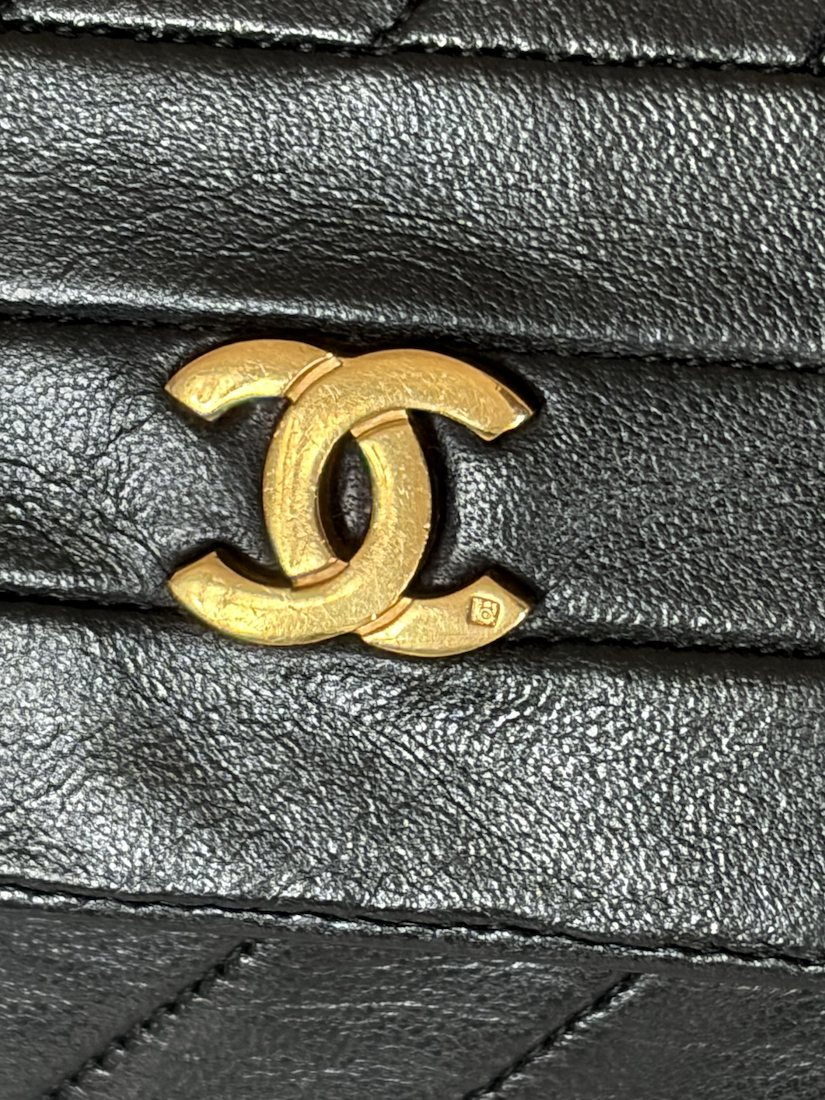 chanel vintage timeless quilted leather lambskin black bag 24k ghw c.1983 w/box