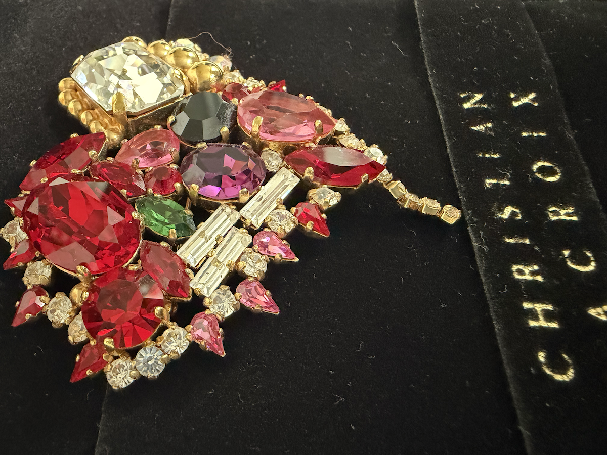 christian lacroix vintage couture statement large multicoloured heart brooch & pendant c.1990s