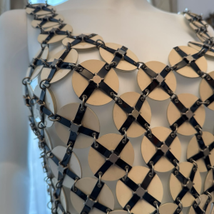 paco rabanne runway archival rhodoïd circular disks crosses top c.1966 1970s