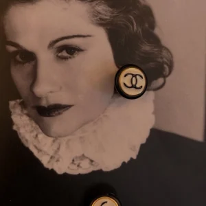 chanel 1996 cc logo button earrings