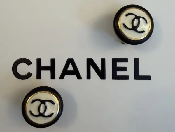 chanel 1996 cc logo button earrings