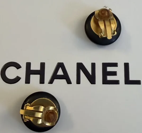 chanel 1996 cc logo button earrings