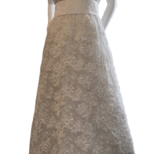 christian dior vintage couture 41774 bridal lace embroidery long dress made in england c.1960s 1970s