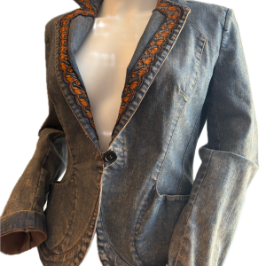 christian lacroix vintage jeans embroidered denim jacket c.1996 1998