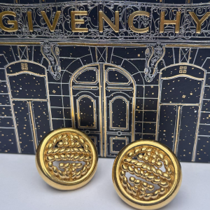 givenchy vintage oversized gold tone filigree clip on earrings c.1980s
