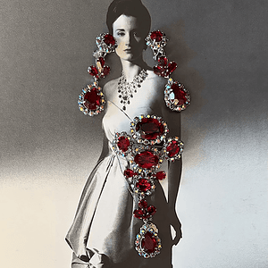 christian dior by francis winter 1958 brooch earrings set rhodium ruby crystals
