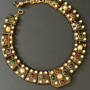 chanel vintage byzantine gripoix necklace 1985 w/box