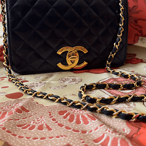 chanel vintage navy classic lambskin quilted 24k ghw bag 1986