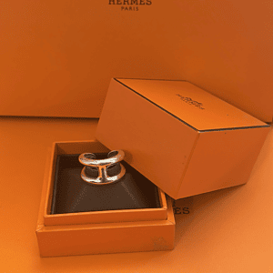hermÈs silver ring chaine d'ancre 925 osmose w/box c.2010