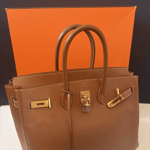 hermÈs vintage gold clemence birkin 35 handbag 24k gold hardware 1994 w/box