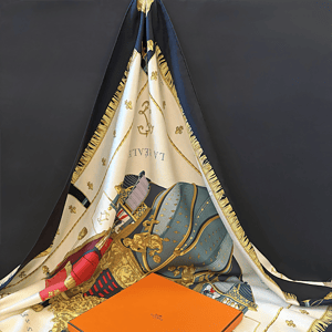 hermÈs vintage silk scarf la réale vue du carrosse de la galère by hugo grygkar 1953 w/box